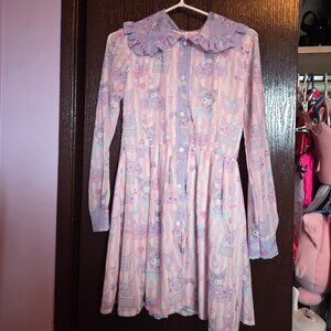 RARE Kuromi Thai brand Macaroon Hombeth botton up dress!